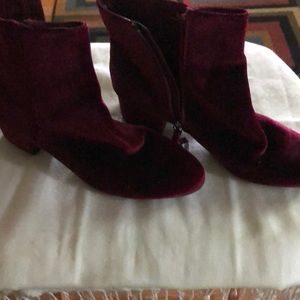 Women’s Red Velvet Boots Size 10